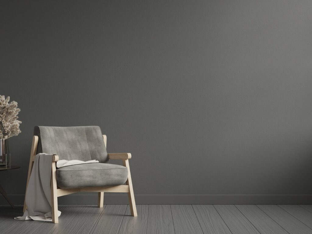 gray room that looks green